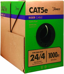 [56917949] Southwire 56917949 1000-Feet 24-Gauge 4 Pair CMR Category 5e Riser Cable, Gray